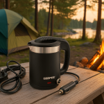 Geepas Dual-Power Portable Electric Kettle 0.5L – 12V Car & 220V Home Travel Kettle | Stainless Steel