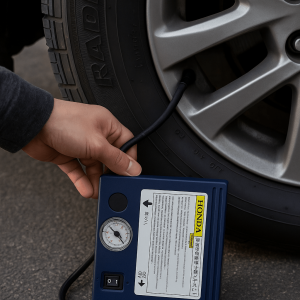 Honda Genuine Car Tyre Air Compressor – Portable Japanese Air Inflator Pump for Honda Cars (12V DC)