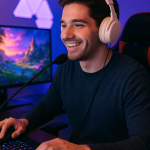 Qilian BH26 Wireless ANC Gaming Headphones – Bluetooth 5.3 Over-Ear Headset with 40mm Drivers, Noise Cancelling & Long Battery