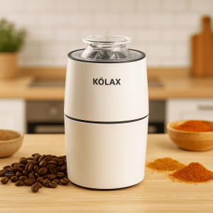 Kolax Coffee & Spices Grinder – 280W Electric Mini Grinder with 304 Stainless Steel Blades, Transparent Lid & One-Touch Operation